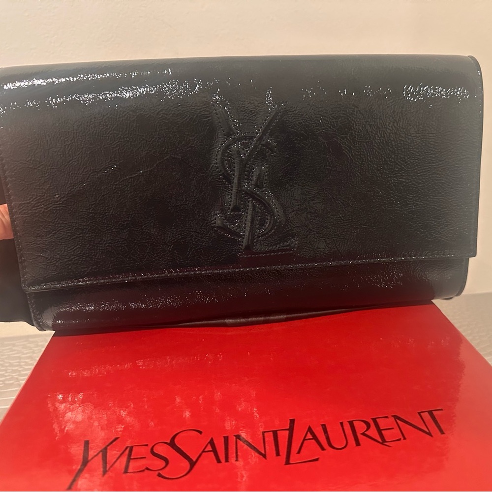 Saint Laurent Black Leather Clutch - Picture 1 of 3
